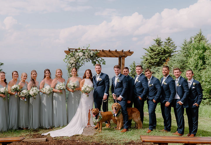 Summer Wedding Party Portraits at Mount Sunapee