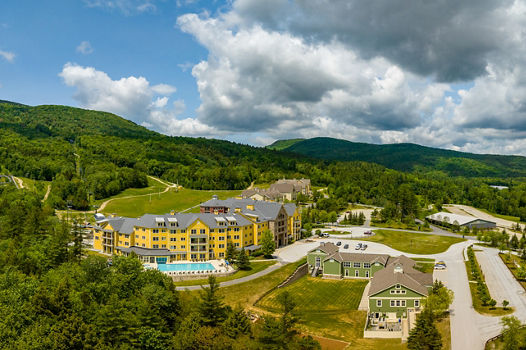 Summer Aerial Image of Jackson Gore Lodge at Okemo
