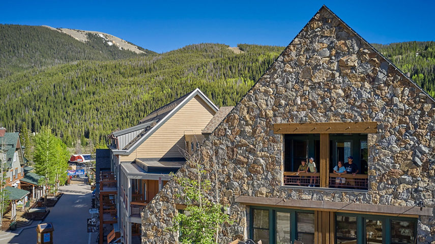 Family on River Run Condominium Balcony Overlooking Keystone