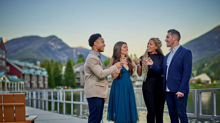 Group of Colleagues Enjoying Cocktails on a Summer Day at Keystone