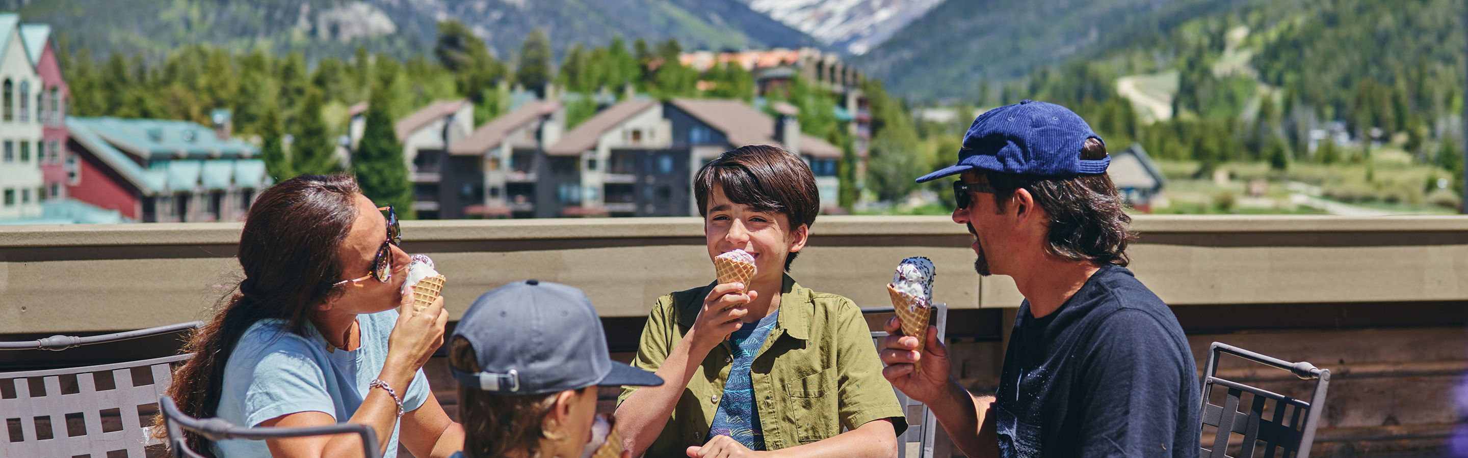 Family Eating Ice Cream on a Summer Day at Keystone