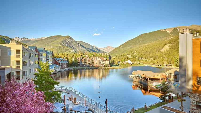 Summer Scenic Shot of Lakeside Village at Keystone