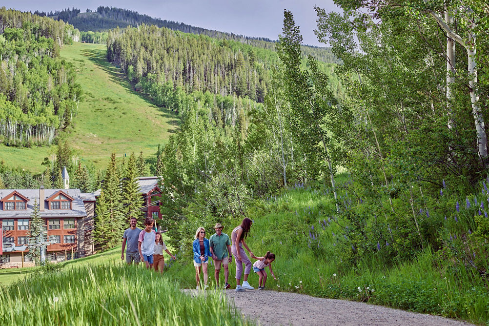 Family Enjoying Time Together During Summer Hike at Beaver Creek