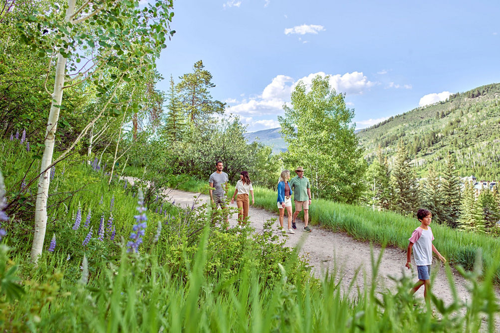 Family Enjoying Time Together During Summer Hike at Beaver Creek