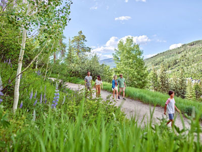 Family Enjoying Time Together During Summer Hike at Beaver Creek