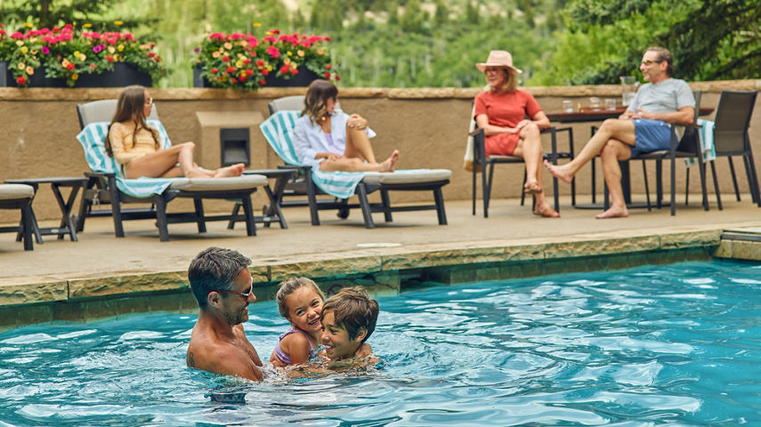 Family Time at The Pines Lodge Pool at Beaver Creek
