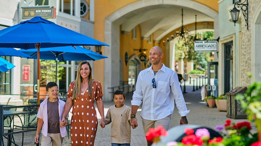 Family Walking Around Vail on a Summer Day