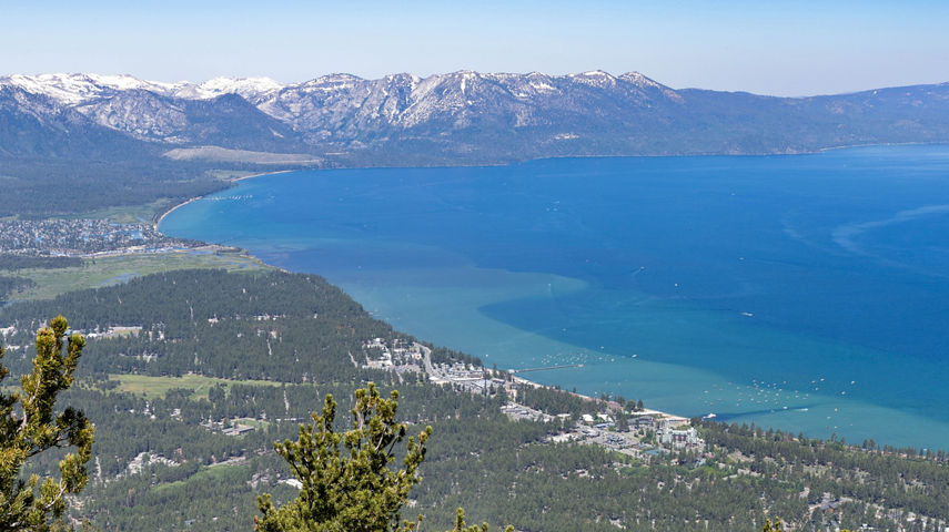 Summer Aerial Scenic View of Lake Tahoe at Heavenly from the Observation Deck