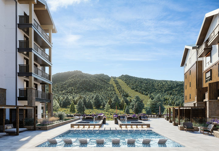 Rendering of The Kindred Pool Deck at Keystone