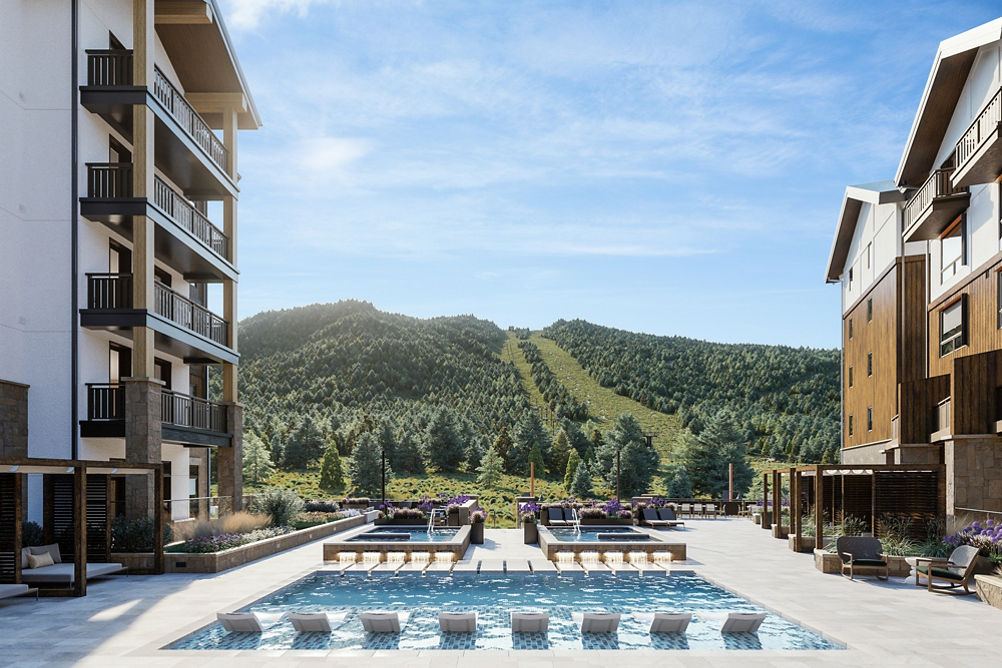 Rendering of The Kindred Pool Deck at Keystone