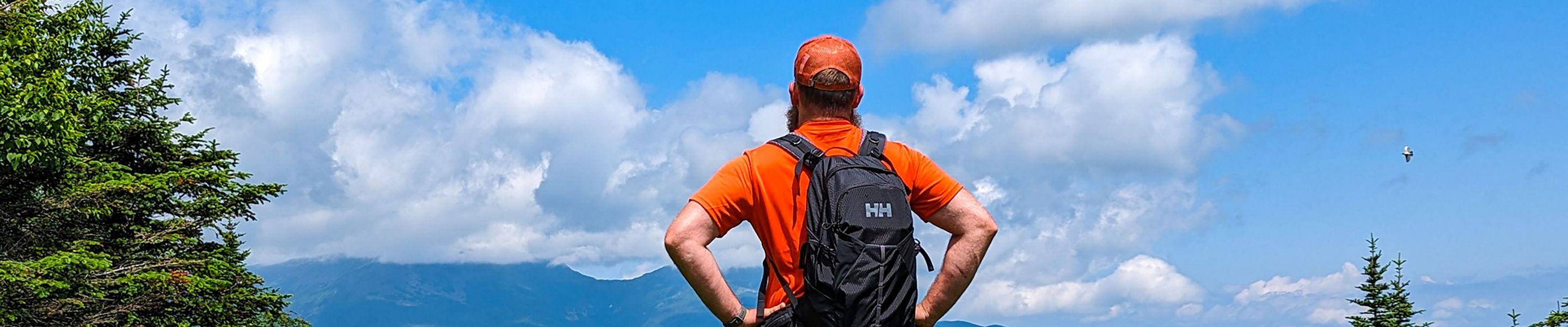 Man Enjoying Summer Scenic Hike at Wildcat