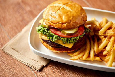 Black Diamond Cheeseburger and Fries