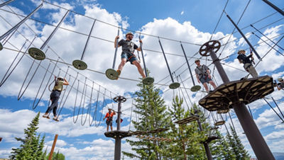 Group of Friends Take on Alpiner Challenger Course at Breckenridge