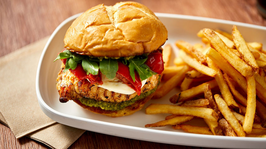 Coop Chicken Caprese Sandwich with Fries Plate