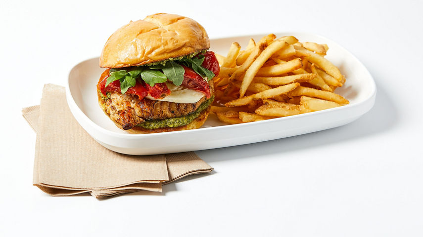 Coop Chicken Caprese Sandwich with Fries Plate