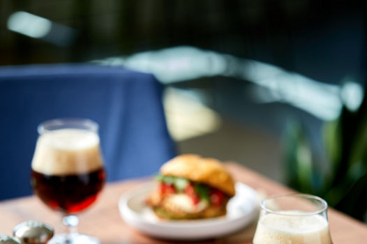 Brats and Brews Frankfurter and Beer Plate