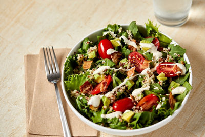 Bacon Avocado Salad Grains and Greens Plate