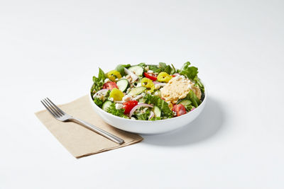 Hummus Salad Grains and Greens Plate