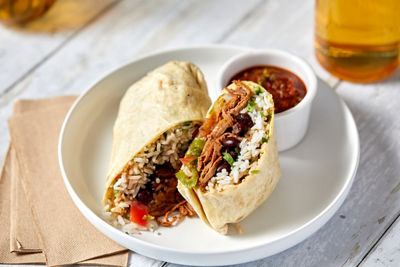 Barbacoa Burrito Taqueria Plate