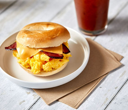 First Tracks Bacon Cheese Bagel Plate