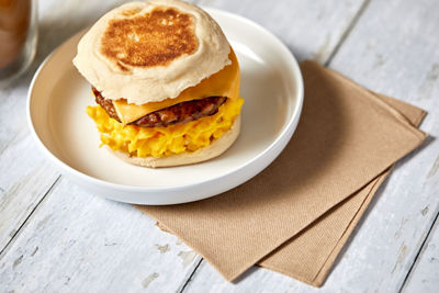 First Tracks Sausage Cheese English Muffin Plate