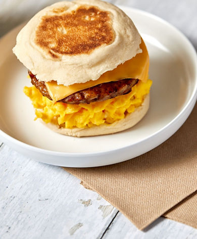 First Tracks Sausage Cheese English Muffin Plate