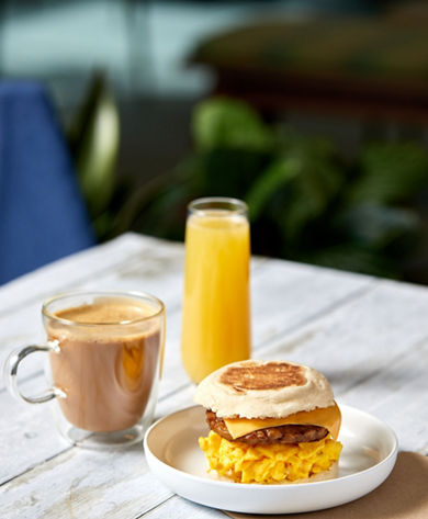 First Tracks Sausage Cheese English Muffin Plate