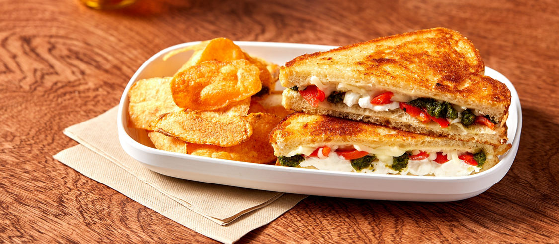 Chefology Red Pepper Chimi Grilled Cheese Plate
