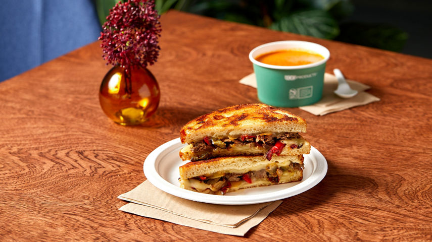 Chefology Steak and Peppers Grilled Cheese Plate