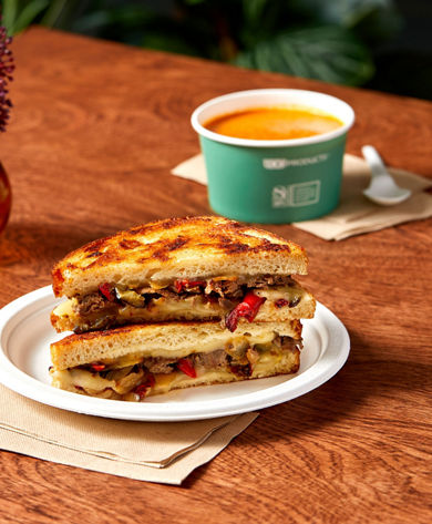 Chefology Steak and Peppers Grilled Cheese Plate