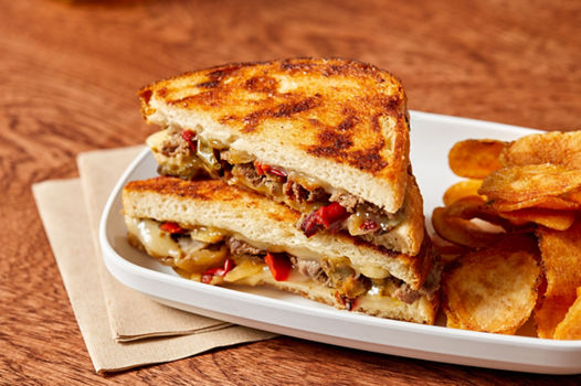Chefology Steak and Peppers Grilled Cheese Plate