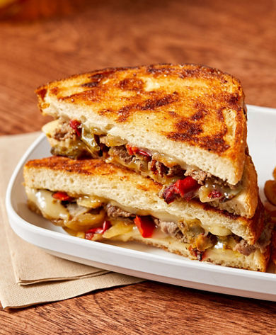 Chefology Steak and Peppers Grilled Cheese Plate