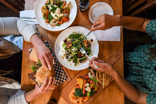 Resort Guests Enjoy Lunch at Merlin's Bar & Grill at Whistler Blackcomb