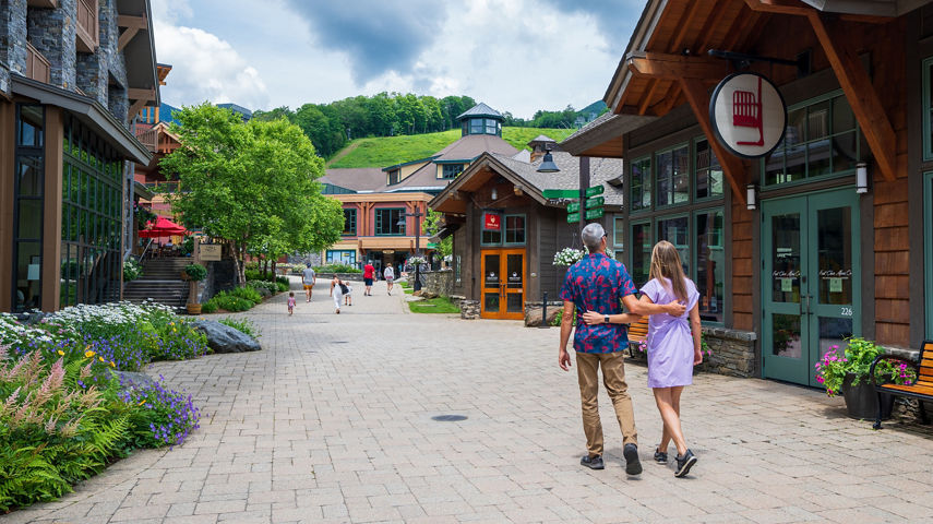 Couple Enjoying a Summer Stroll through Stowe Base Area