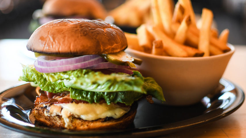 Burger and Fries at Rendezvous at Whistler Blackcomb