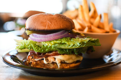Burger and Fries at Rendezvous at Whistler Blackcomb