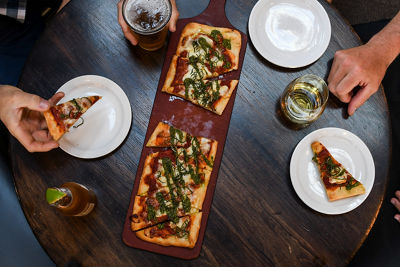 Flatbread Pizza and Beers at Garibaldi Lift Co. Bar & Grill at Whistler Blackcomb