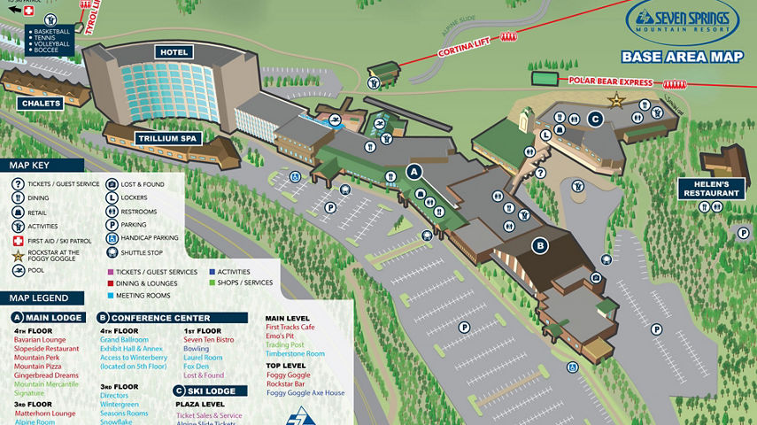 Seven Springs 2023 Summer Base Area Map