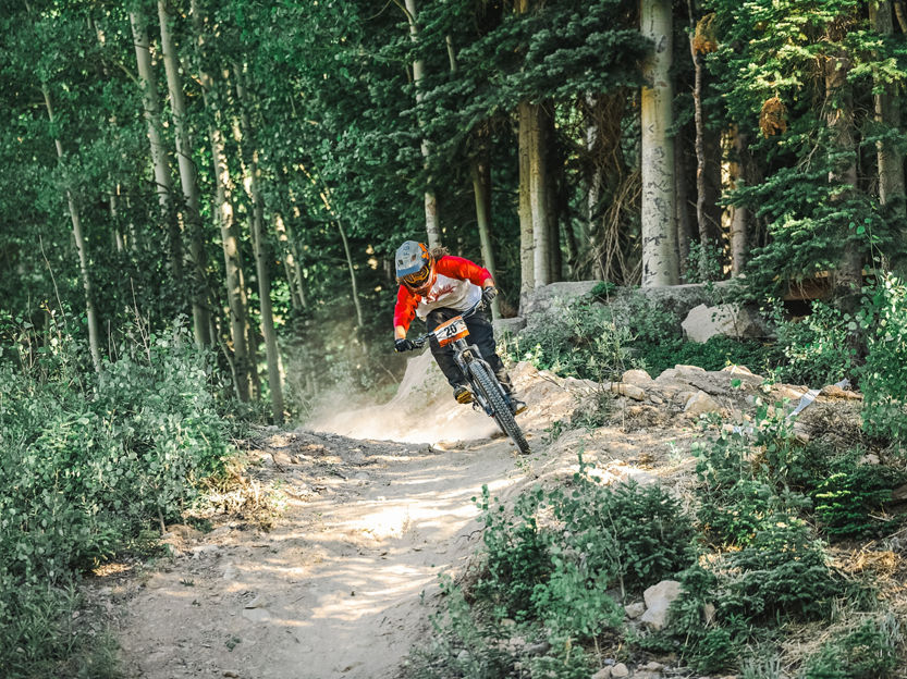 Biker Competing at Crested Butte Pinnacle Race Series