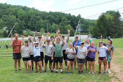 Summer Camp Counselors Pose Together at Roundtop