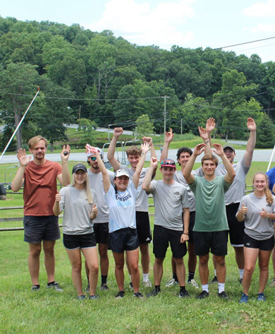 Summer Camp Counselors Pose Together at Roundtop