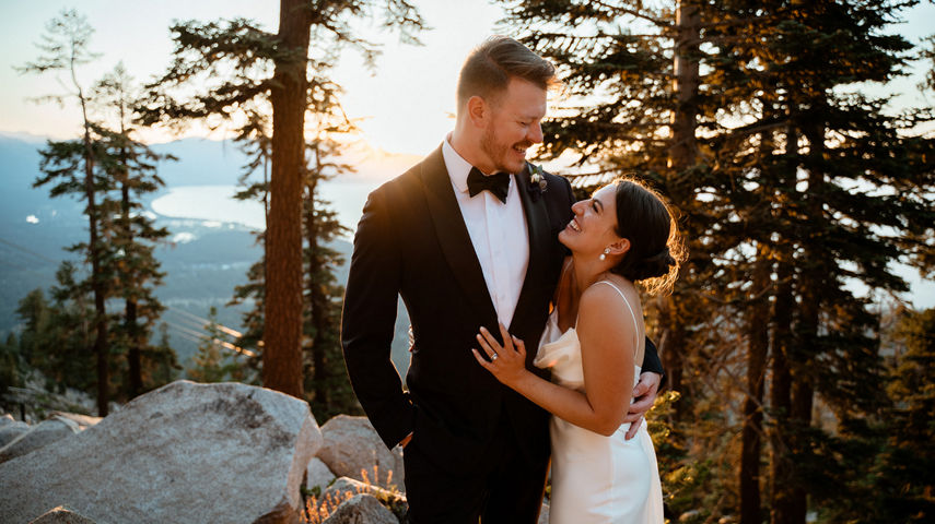 Summer Wedding Couples Portrait at Heavenly Lakeview Lodge