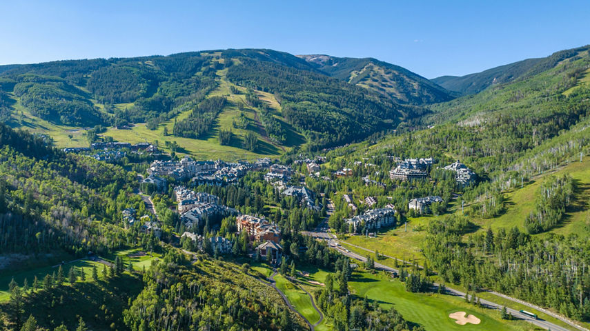 Summer Aerial View of Beaver Creek Landscape
