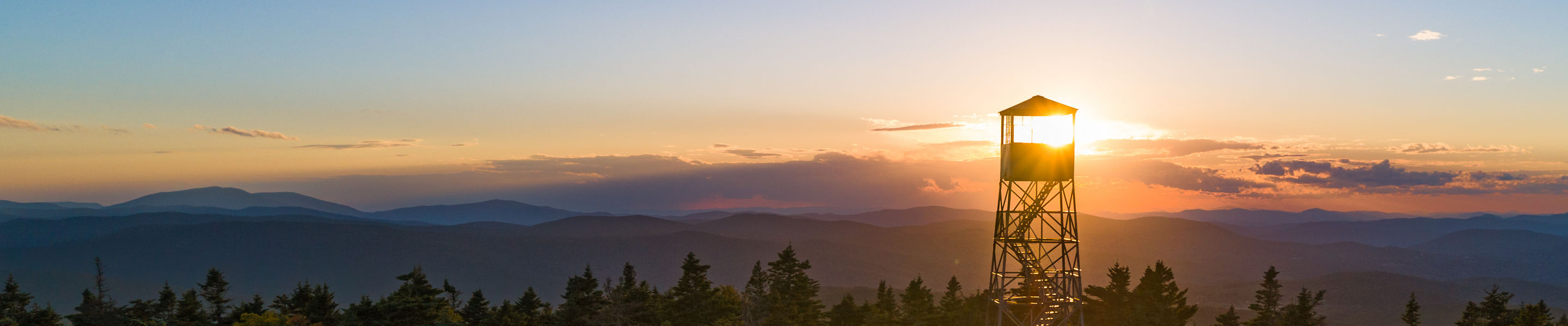 Sunset Landscape View of Tower During Summer at Okemo