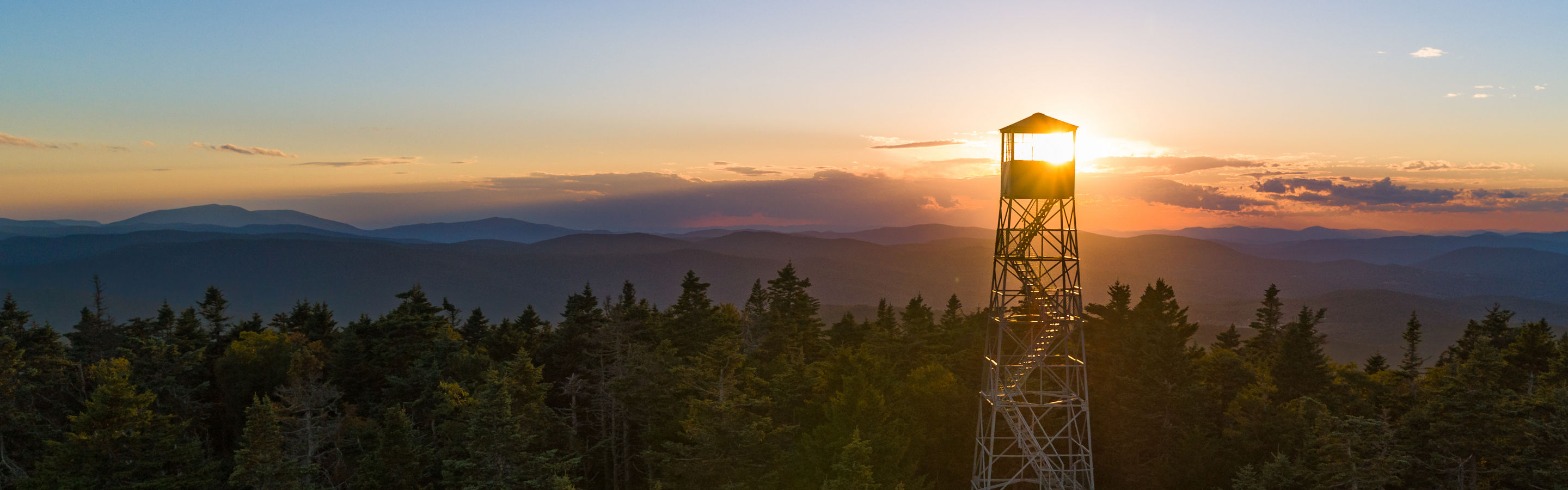 Sunset Landscape View of Tower During Summer at Okemo