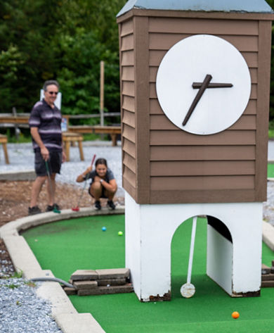 Family Plays Mini Golf at Okemo
