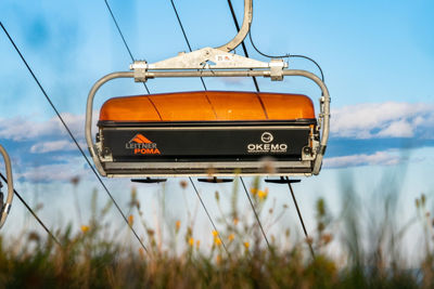Scenic View of Chairlifts During Summer at Okemo