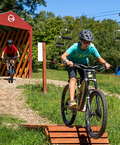 Family Enjoys Downhill Mountain Biking at Okemo