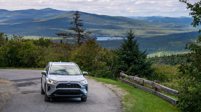 Scenic Summer View at Okemo with Toyota Vehicle Parked in Foreground