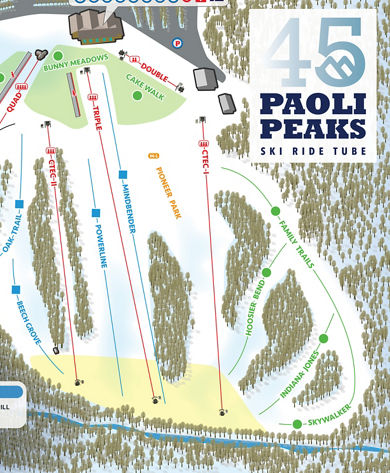 Paoli Peaks Winter 2023-24 Trail Map